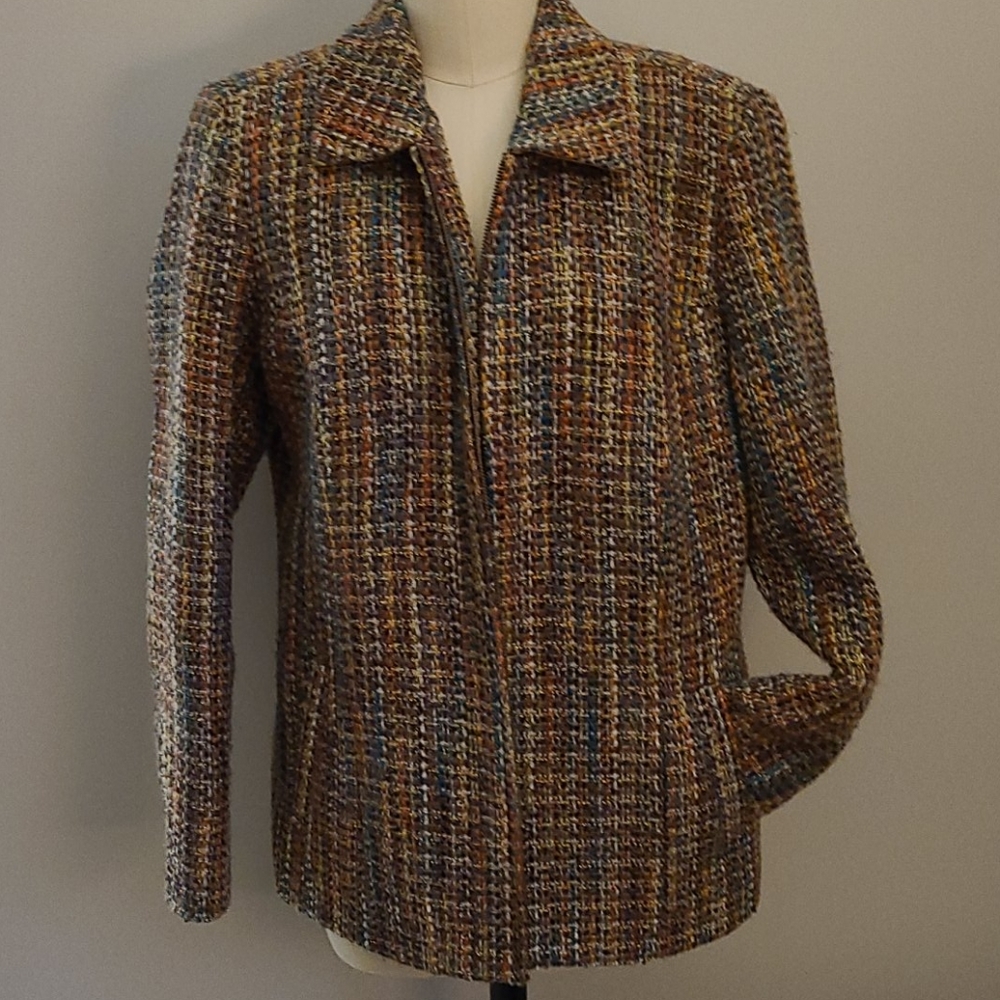 Coldwater creek zip up woven jacket